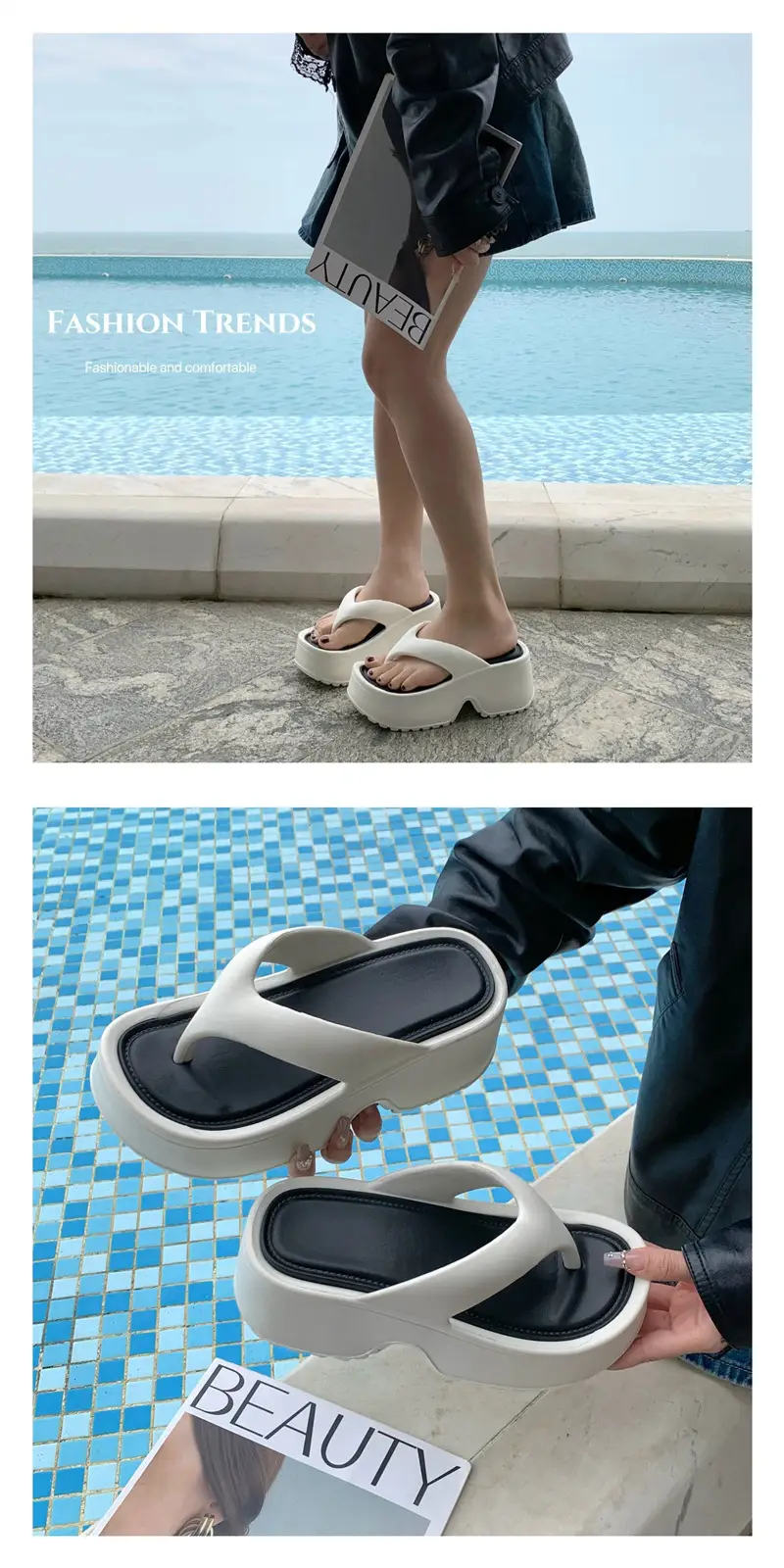 EVA Thick White Flip Flops Women Summer — feature 7