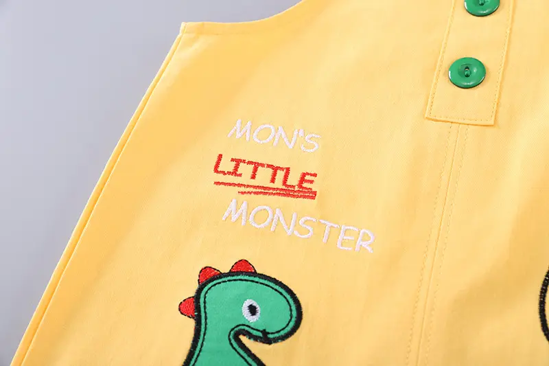 Infant Boys Cartoon Strap Shorts Yellow Summer Set — feature 10