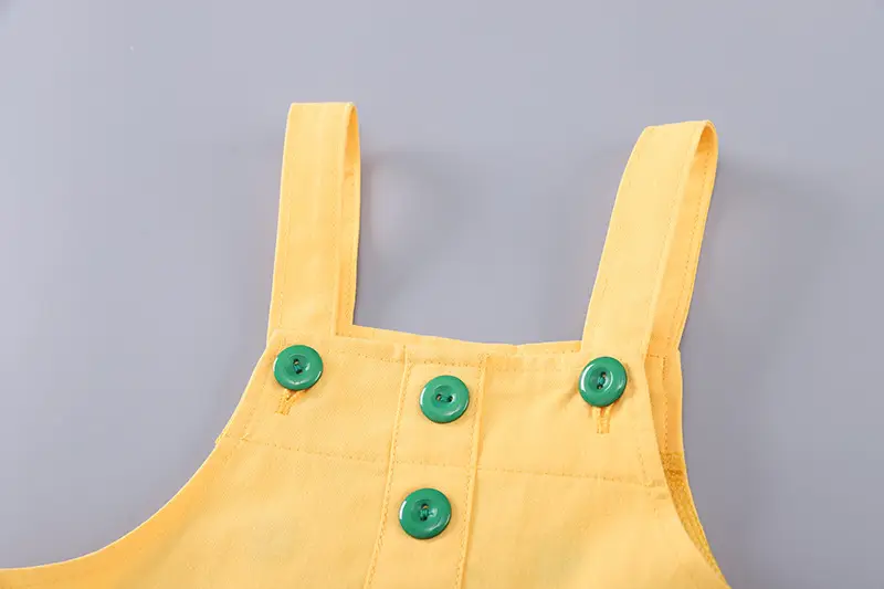 Infant Boys Cartoon Strap Shorts Yellow Summer Set — feature 9