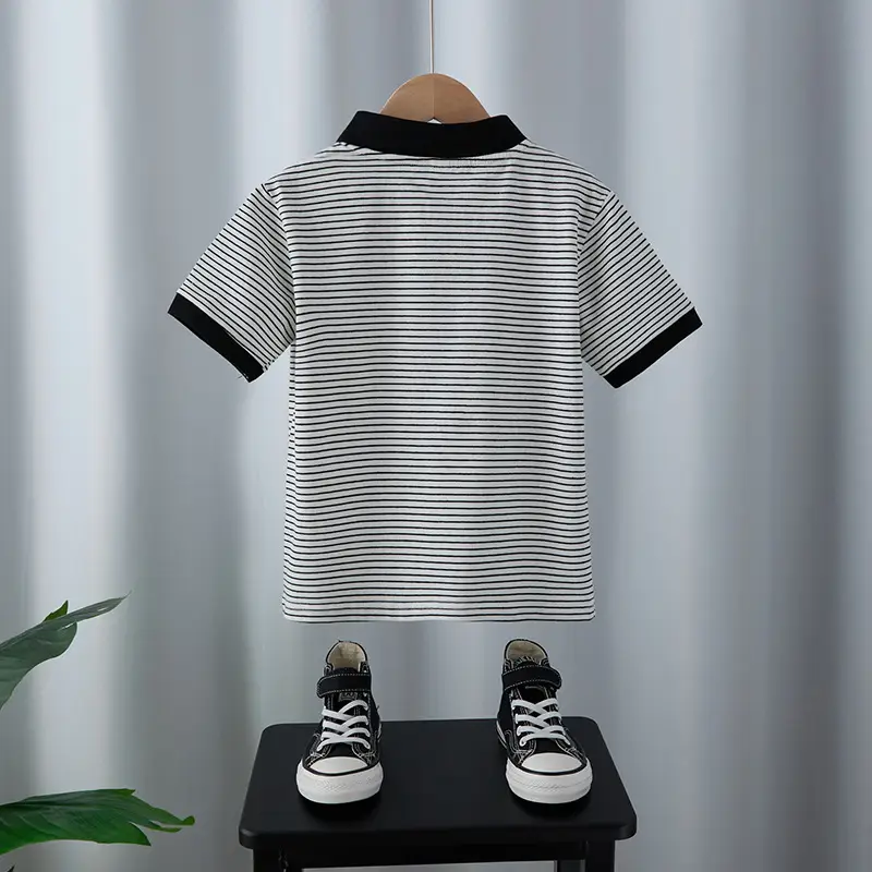Boys Striped Polo T-Shirt Short Sleeve 2025 - Image 3