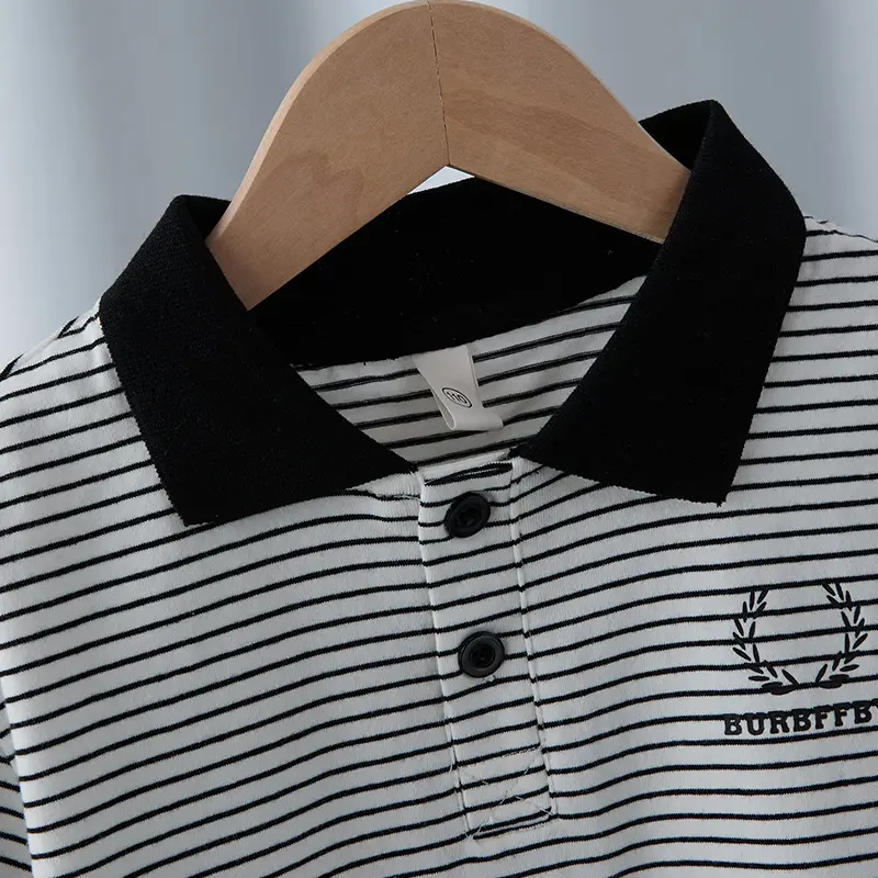 Boys Striped Polo T-Shirt Short Sleeve 2025 - Image 4