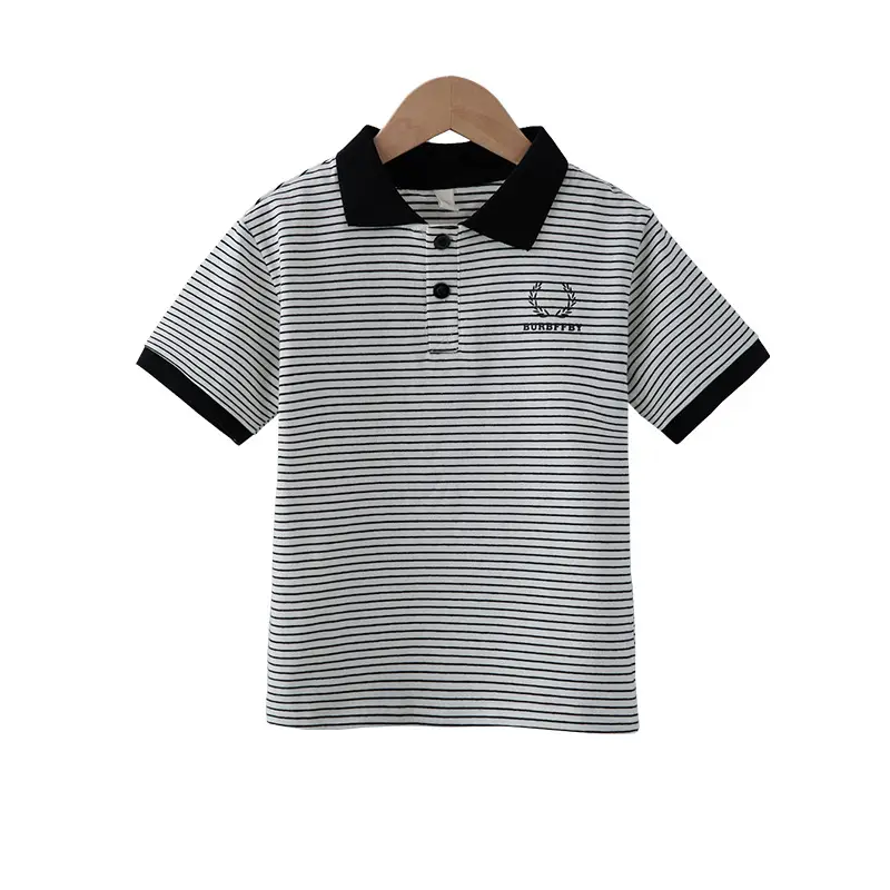 Boys Striped Polo T-Shirt Short Sleeve 2025 - Image 6