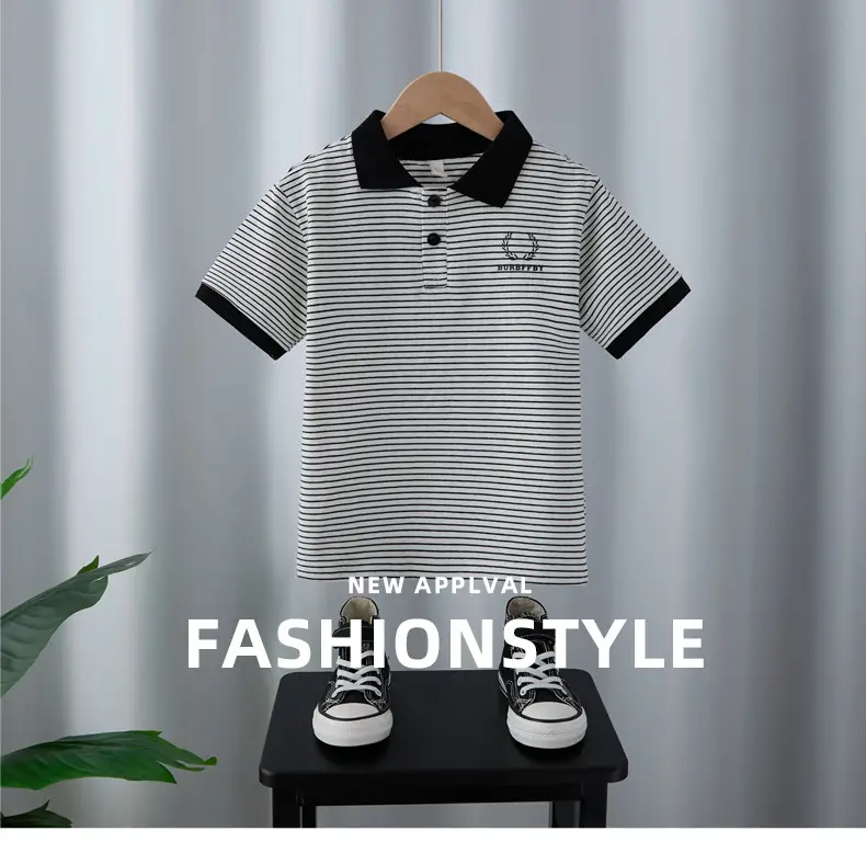 Boys Striped Polo T-Shirt Short Sleeve 2025 — feature 1