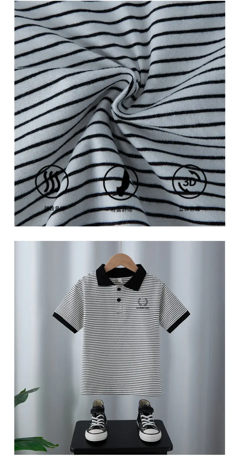 Boys Striped Polo T-Shirt Short Sleeve 2025 — feature 4
