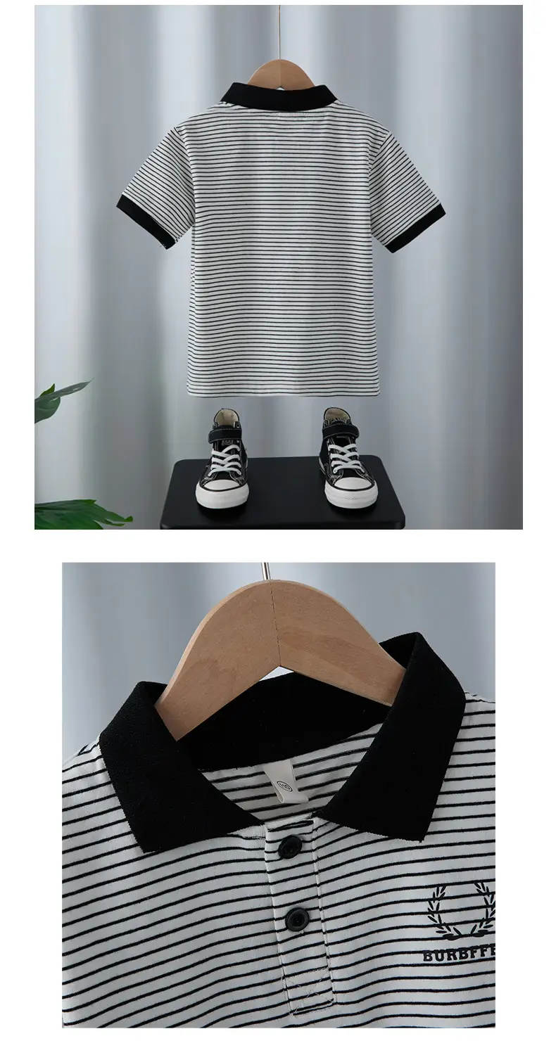Boys Striped Polo T-Shirt Short Sleeve 2025 — feature 5