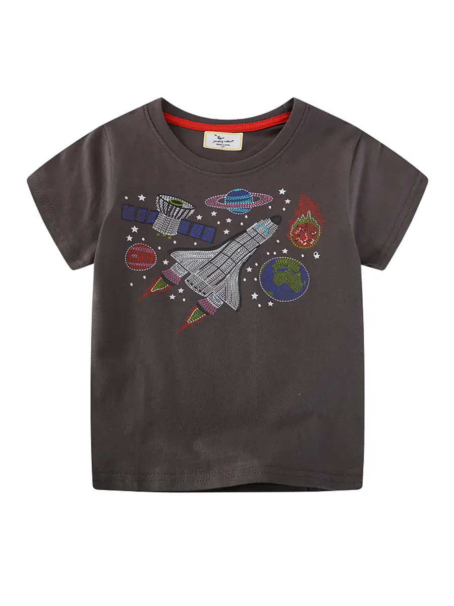 Summer Boys Cotton T-Shirt with Embroidered Design - Image 6