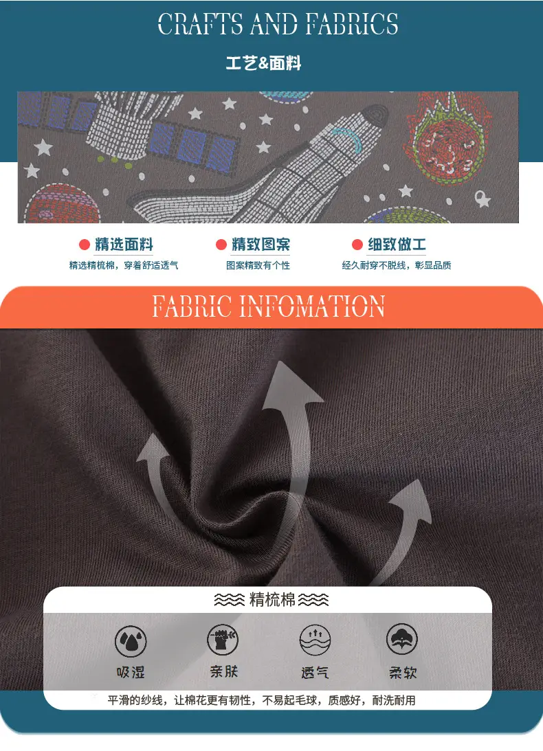 Summer Boys Cotton T-Shirt with Embroidered Design — feature 9
