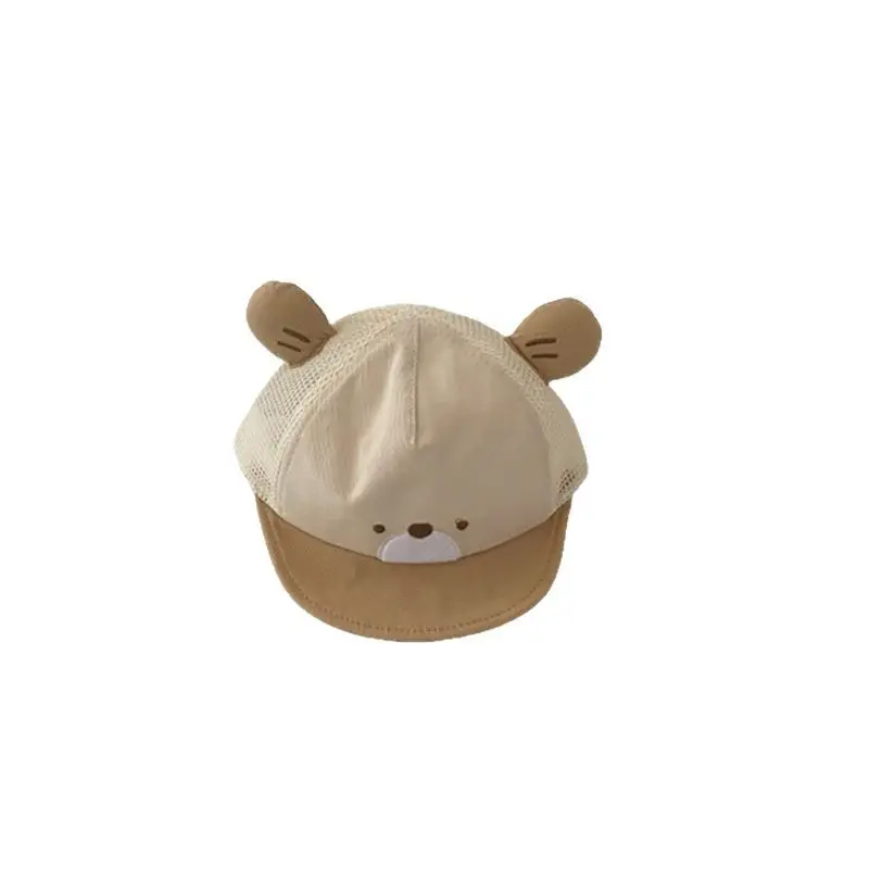 Baby Bear Cap Summer Beige Half Mesh Breathable - Image 9