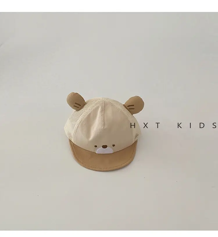 Baby Bear Cap Summer Beige Half Mesh Breathable — feature 3