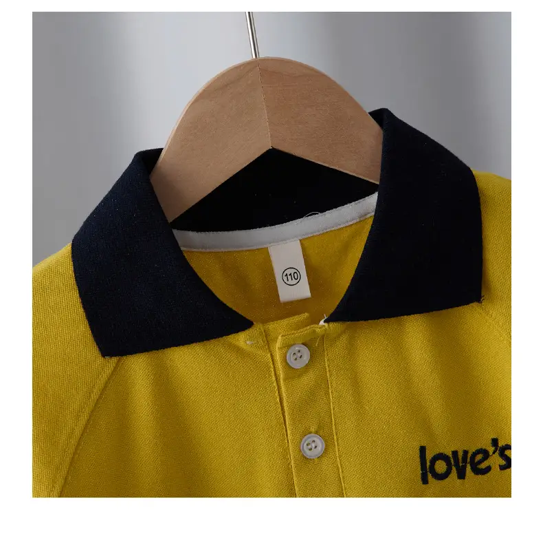 Boys Yellow Polo Shirt 2025 Summer Turn Down Collar — feature 5