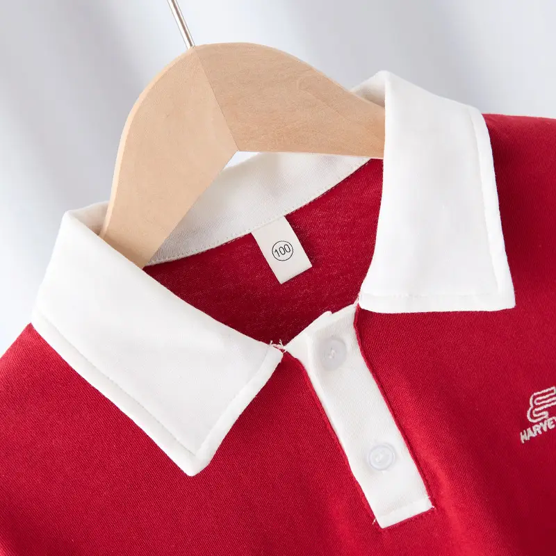 Boys Red Polo Shirt Summer 2025 Big Kids - Image 4