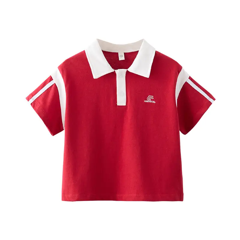 Boys Red Polo Shirt Summer 2025 Big Kids - Image 6