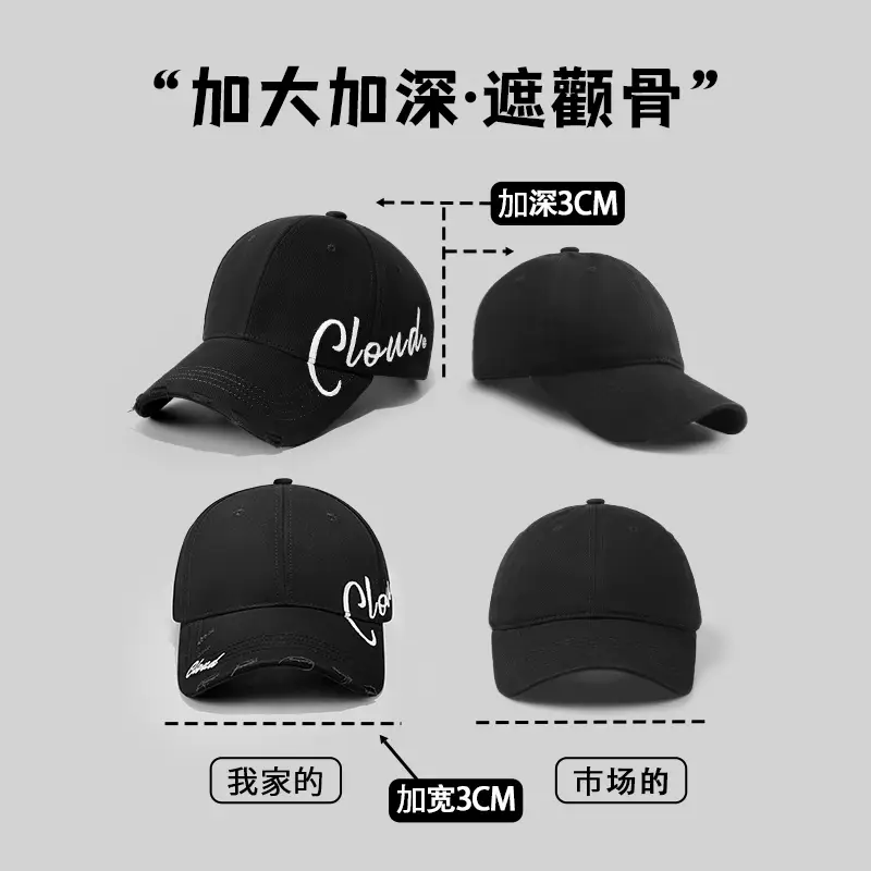Women Duckbill Cap Summer Letter Large Circumference Korean Style - Image 10