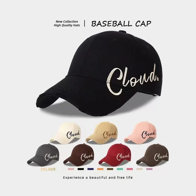 Women Duckbill Cap Summer Letter Large Circumference Korean Style — feature 15