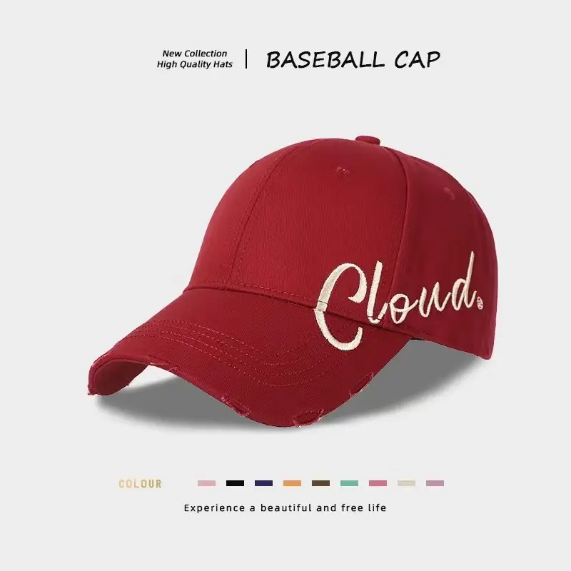 Women Duckbill Cap Summer Letter Large Circumference Korean Style — feature 18
