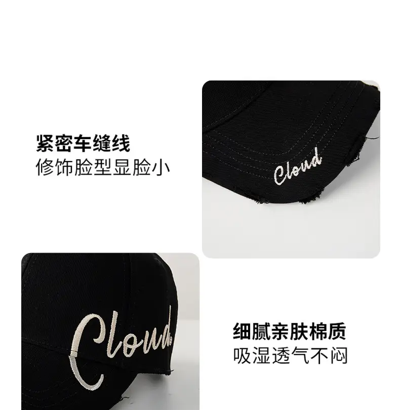 Women Duckbill Cap Summer Letter Large Circumference Korean Style — feature 19