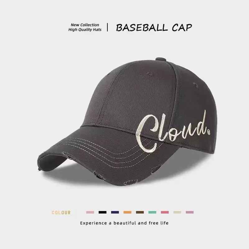 Women Duckbill Cap Summer Letter Large Circumference Korean Style — feature 33