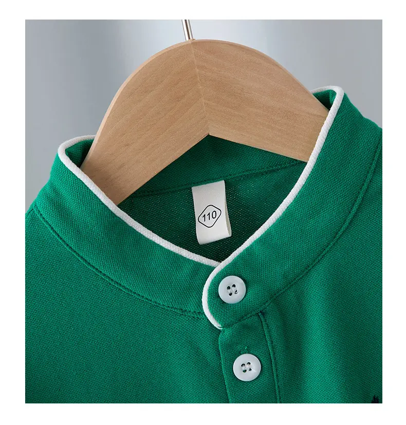 Boys Summer Polo T-Shirt White Navy Green 2025 — feature 10
