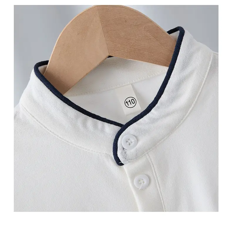 Boys Summer Polo T-Shirt White Navy Green 2025 — feature 5