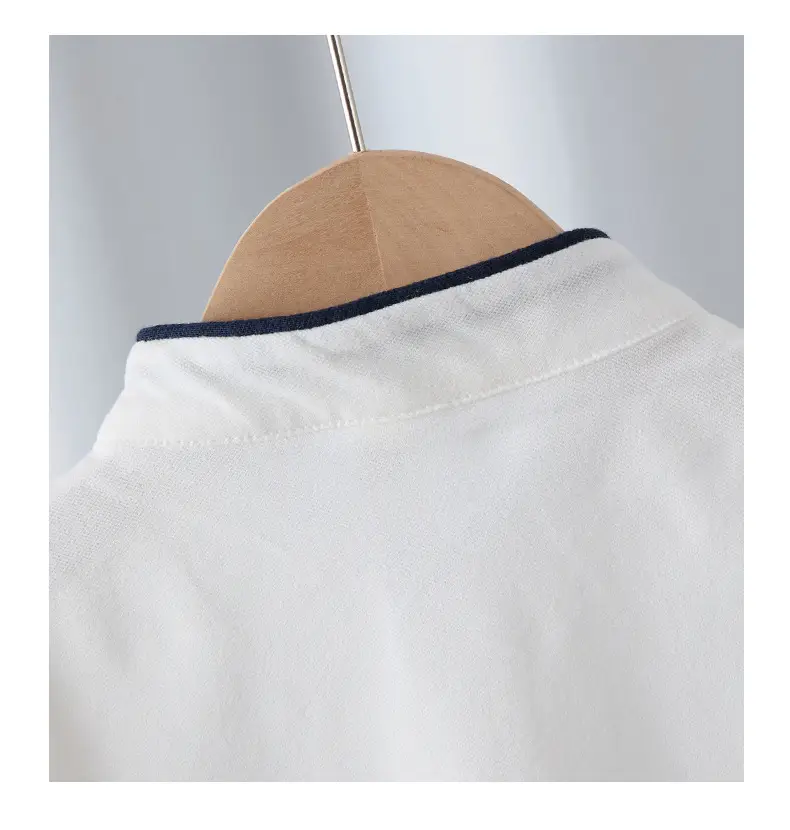 Boys Summer Polo T-Shirt White Navy Green 2025 — feature 8