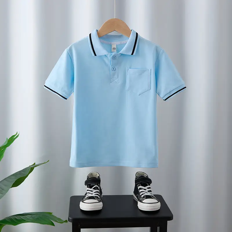 Boys Light Blue Polo Shirt 2025 Summer Wear - Image 4
