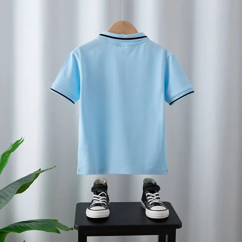 Boys Light Blue Polo Shirt 2025 Summer Wear - Image 6