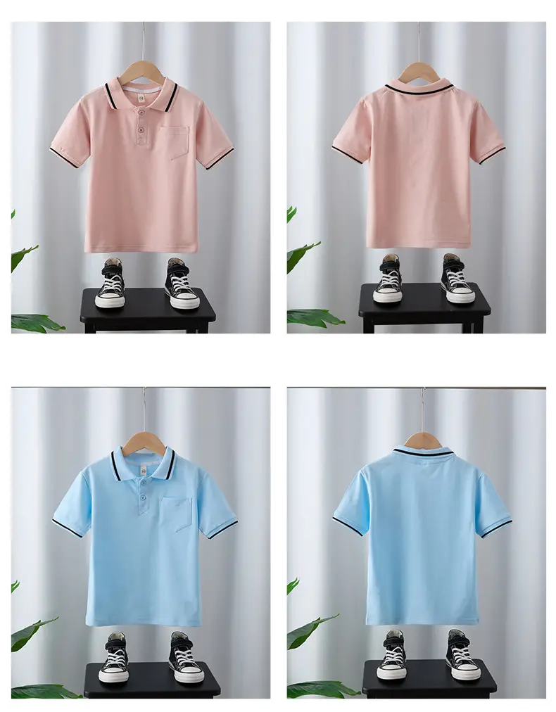 Boys Light Blue Polo Shirt 2025 Summer Wear — feature 2