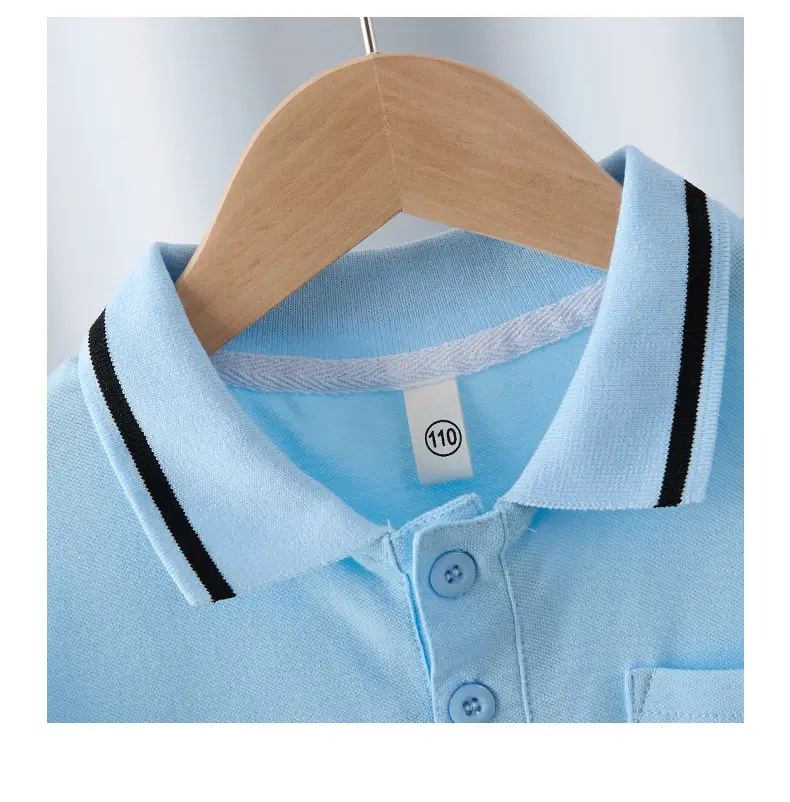 Boys Light Blue Polo Shirt 2025 Summer Wear — feature 5
