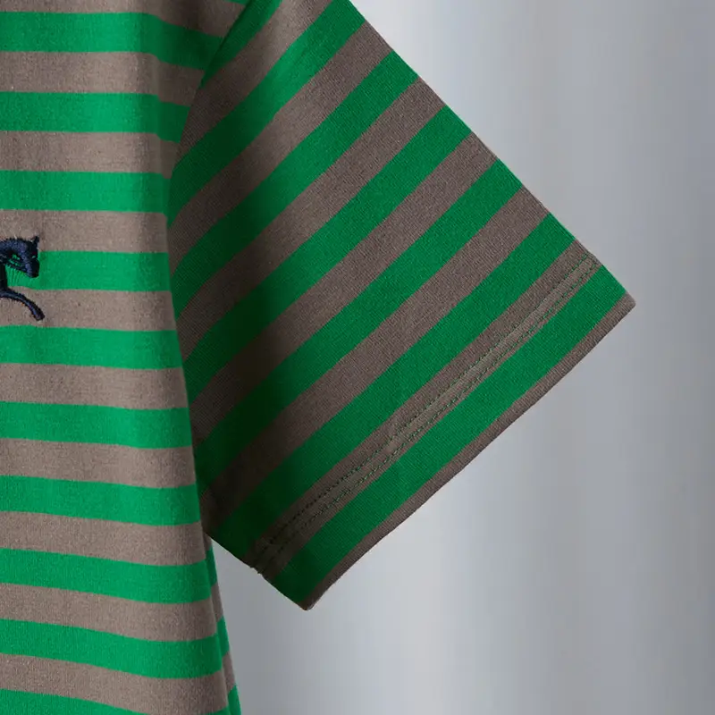 Boys Lapel Polo Shirt Suit Green Striped 2025 - Image 5