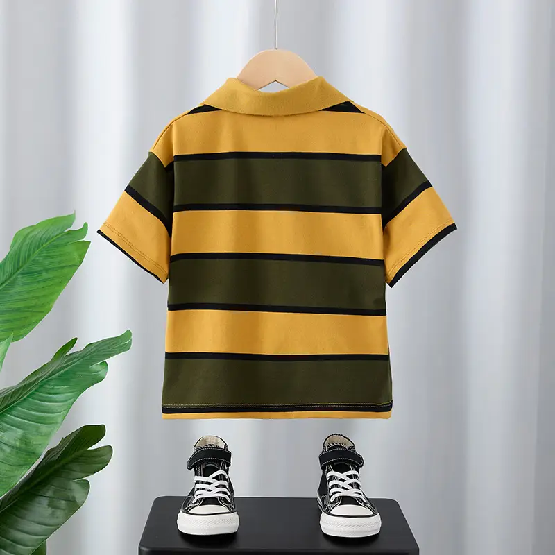 Boys Striped Polo T-Shirt Medium Large Summer Wear - Image 5