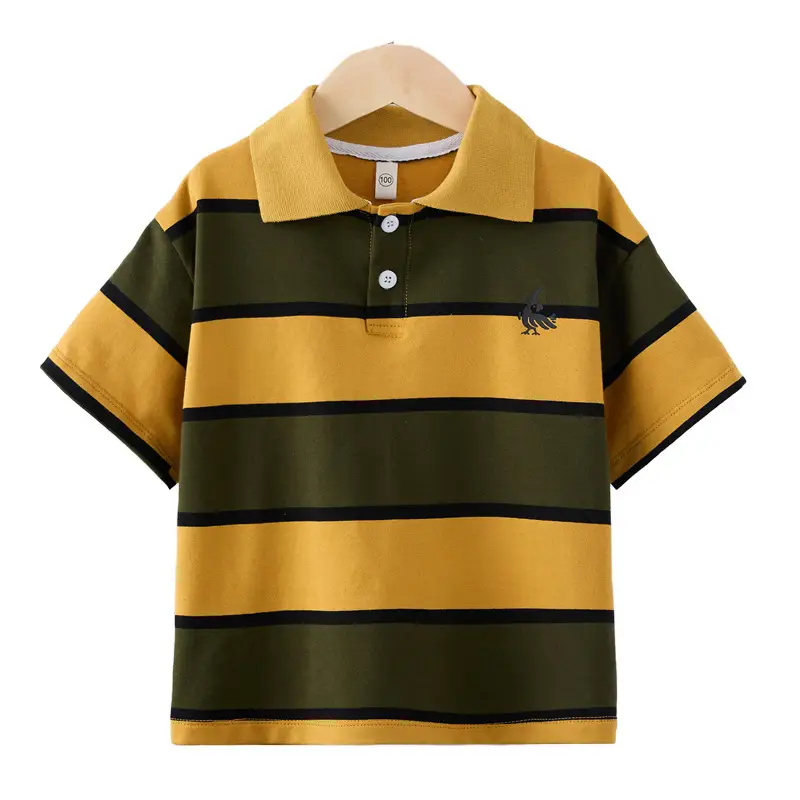 Boys Striped Polo T-Shirt Medium Large Summer Wear - Image 7