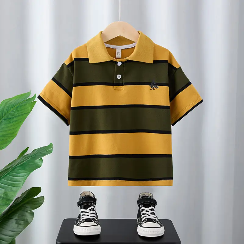 Boys Striped Polo T-Shirt Medium Large Summer Wear - Image 2