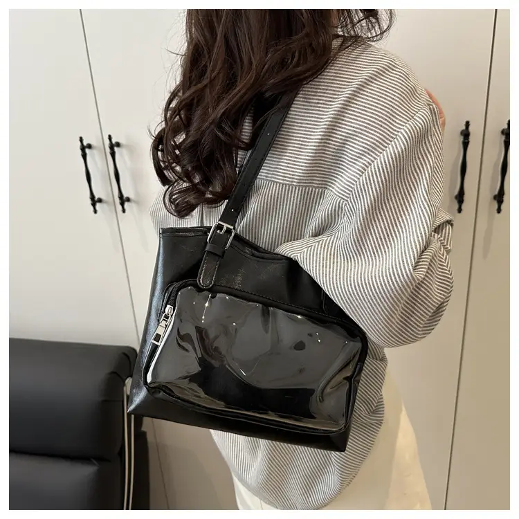 New Japanese Style Heart Tote Bag with Clear Window — feature 14