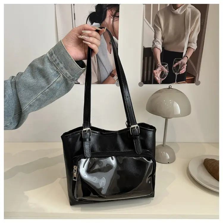 New Japanese Style Heart Tote Bag with Clear Window — feature 17