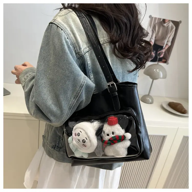 New Japanese Style Heart Tote Bag with Clear Window — feature 18