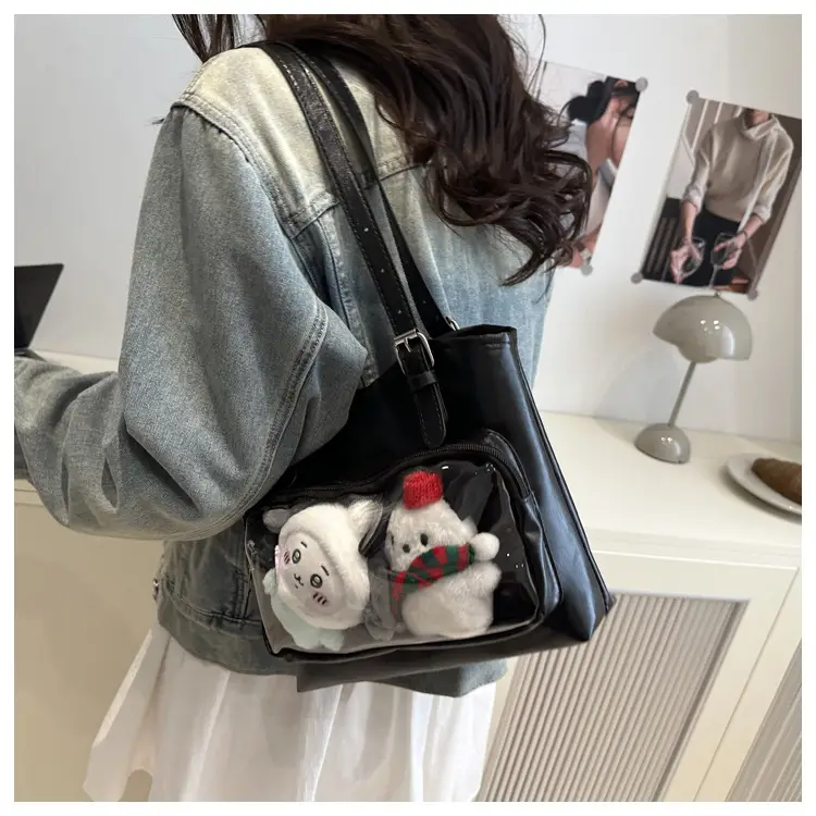New Japanese Style Heart Tote Bag with Clear Window — feature 19