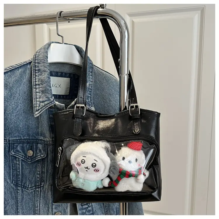 New Japanese Style Heart Tote Bag with Clear Window — feature 26