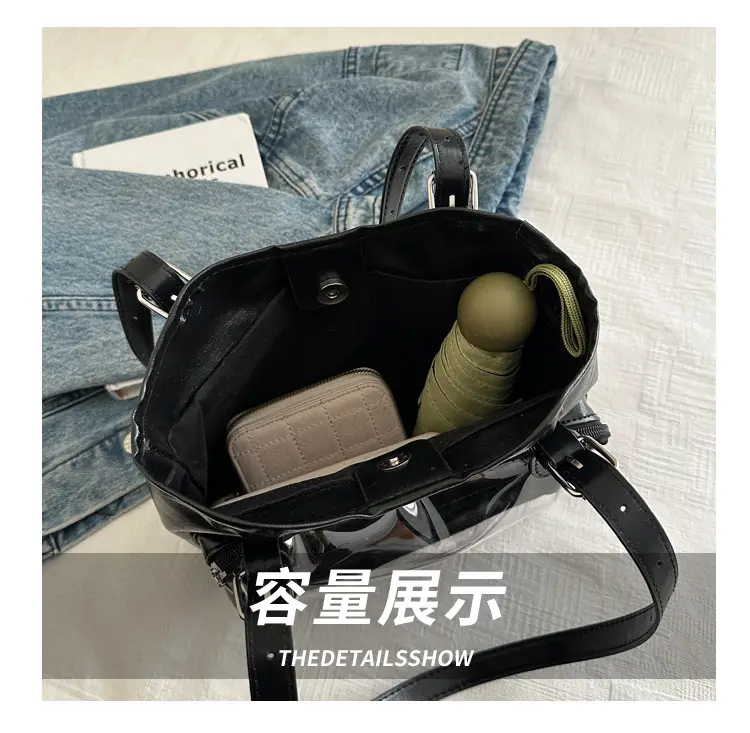 New Japanese Style Heart Tote Bag with Clear Window — feature 7