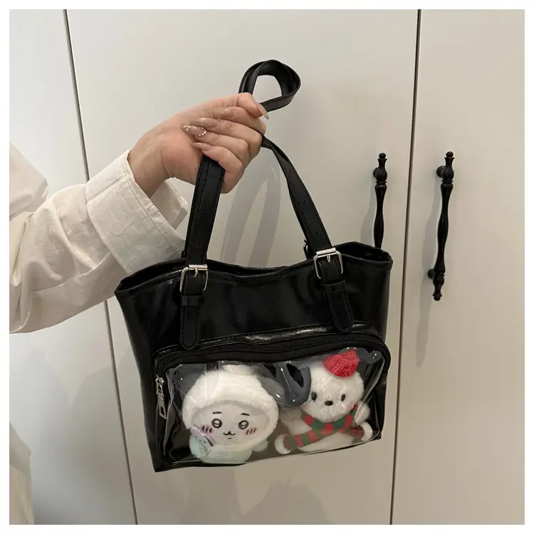 New Japanese Style Heart Tote Bag with Clear Window — feature 9