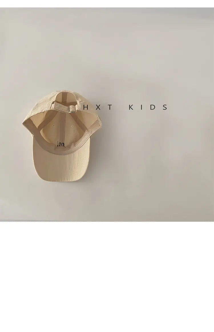 Children's Cap Light Brown Letter Embroidery — feature 12