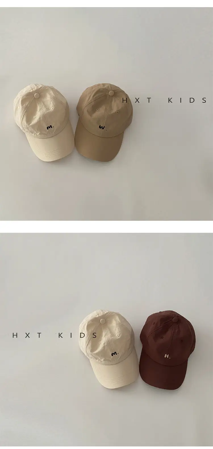 Children's Cap Light Brown Letter Embroidery — feature 4