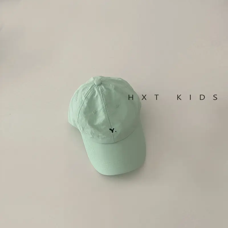 Children's Cap Light Brown Letter Embroidery - Image 5