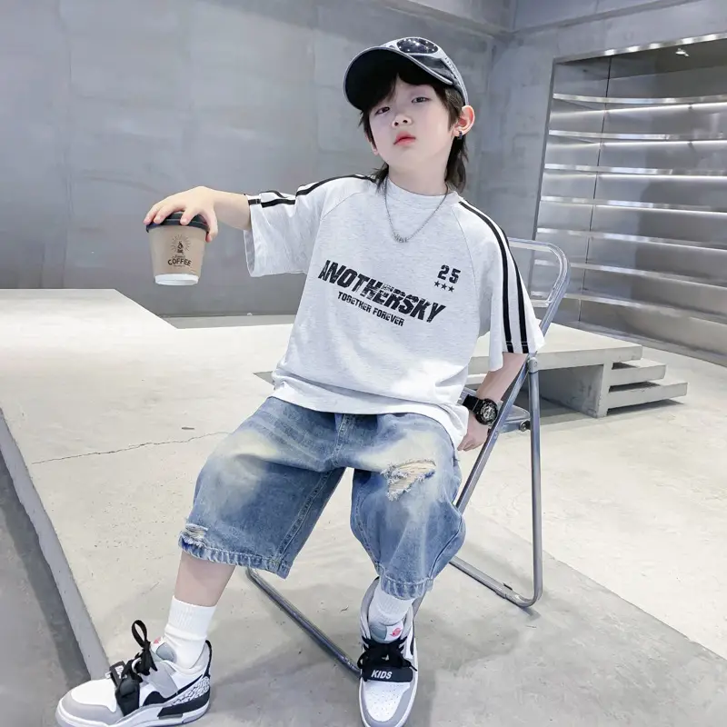 Boys Summer T-Shirt 2025 Half Sleeve Ice Top