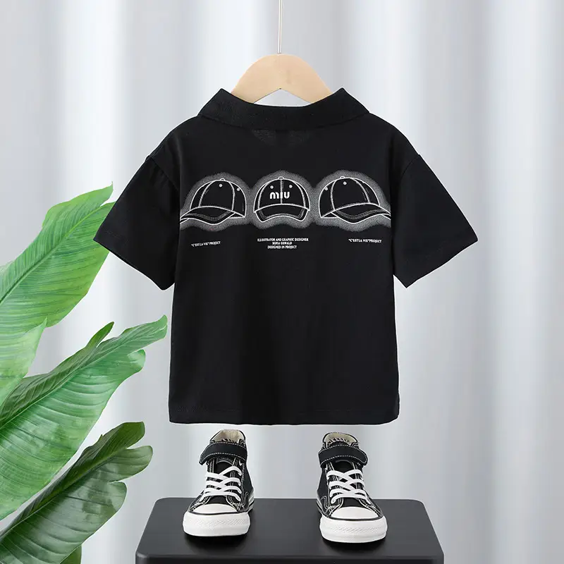 Boys Black Polo T-Shirt Summer 2025 Kids - Image 6