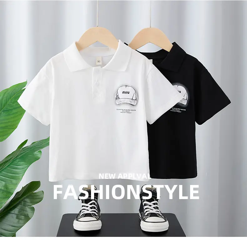 Boys Black Polo T-Shirt Summer 2025 Kids — feature 1