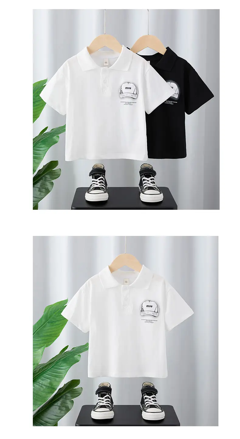 Boys Black Polo T-Shirt Summer 2025 Kids — feature 6