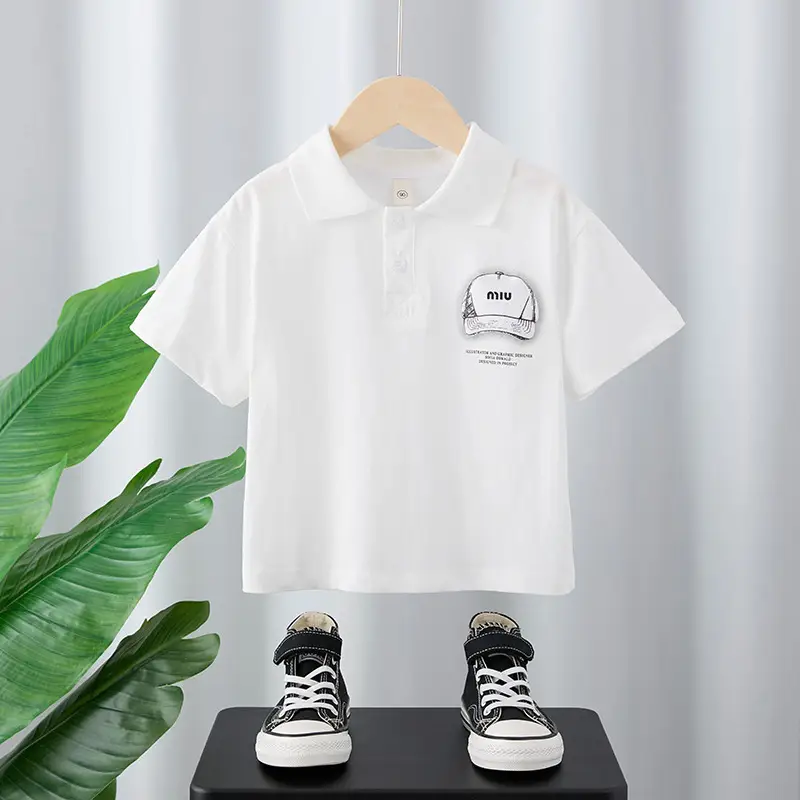 Boys Black Polo T-Shirt Summer 2025 Kids - Image 2