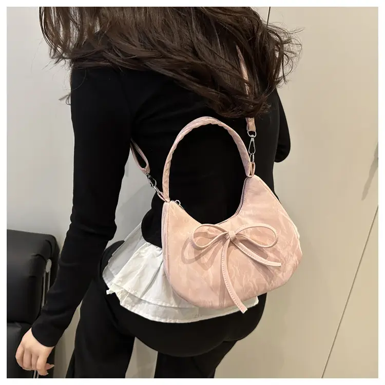 Women's White Lace-Up Crossbody Bag with Bow — feature 16