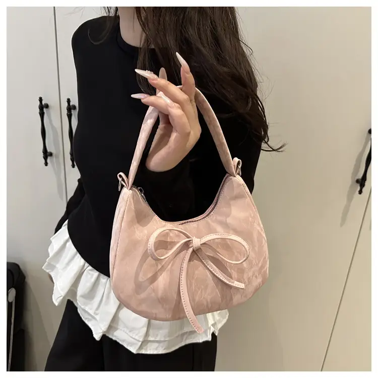 Women's White Lace-Up Crossbody Bag with Bow — feature 17