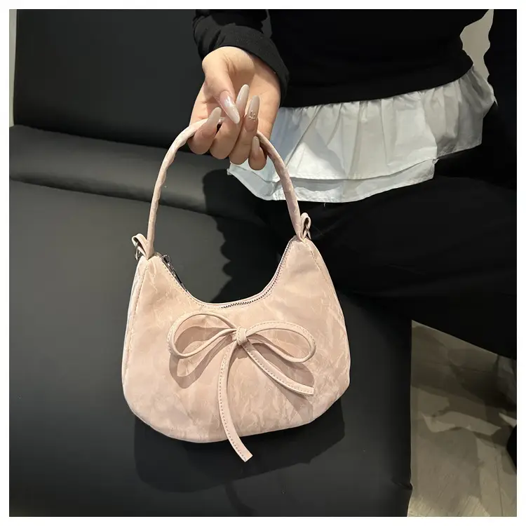 Women's White Lace-Up Crossbody Bag with Bow — feature 18